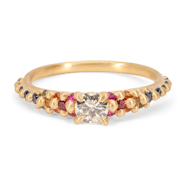 Rainbow Star Bright Central Petal Ring - Made to Order